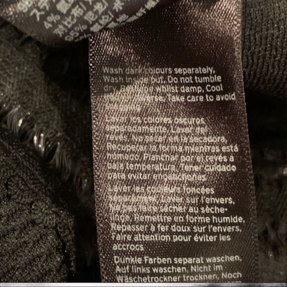 Topshop Black Dress Textured Keyhole back mesh detail Bodycon Sz 10 - Picture 13 of 13